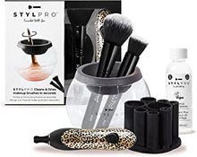 STYLPRO Premium Electric Makeup Brush Cleaner and Dryer Award Winning Gift Set including Coloured Spinning Device, Professional Brush Cleanser & 2x Makeup Brushes, Clean and Dry Brushes in Seconds