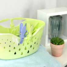 Hangerworld Plastic Peg Basket 36 Green Blue Pegs Clothes Garment Laundry Washing Line.