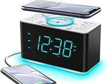 Alarm Clock Radio Wireless Charging Digital Clock, FM Radio, Bluetooth, USB Charging Dual Alarm, LED Night Light Dimmable Display Smart Clock - Electronic Alarm Clock iTOMA CKS207…