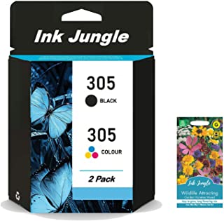 Ink Jungle 305 Black & Colour Ink Cartridge Combo Pack For HP DeskJet 2710 2710e 2720 2720e 2721 2721e 2722 2722e 2723 2724 4110e 4120e 4122e 4130e Printers & Ink Jungle Wildflower Seed Pack