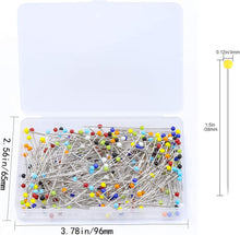 Glass Head Pins,Sewing Pins 250 Pieces Dressmaking Pins Coloured Heads Quilting Pins Fabric Pins Dress Making Pins with Multicolor Glass Ball Head for Dressmaking, Quilting, Crafts