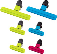 Acmiz Bag Clips for Food Storage 2 Sizes - 6 Pcs Sturdy, Airtight, Reusable Clips for Sealing Freezer Bags-Ideal for Home & Kitchen - Assorted Colors