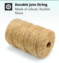 H&S Jute Twine String 600 Feet 6ply 3mm Thick Strong Natural Jute Rope Roll stronger than 3ply for Floristry Garden Gifts