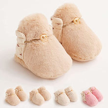 Donubiiu Baby Cartoon Plush Cotton Toddler Shoes, Soft Anti-slip Plush Winter Warm Booties Slippers for Baby Girls Boys (Brown A,12-18 Months)