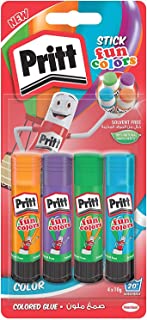 Pritt Rainbow Coloured Glue Sticks, Safe & Child-Friendly Craft Glue for Arts & Crafts Activities, Strong-Hold adhesive for School Supplies, 4x10 g Pritt Stick