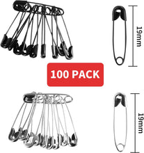 100 Pcs Safety Pins, 19mm Sliver Safety Pins, Strong Nickel Plated Stainless Steel Small Safety Pin Assorted for Clothes, Arts & Crafts, Sewing and Pinning