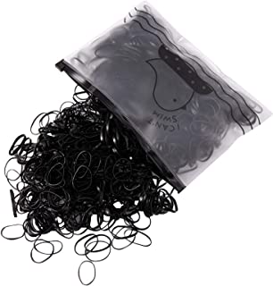 Hanyousheng Pack of 1000 Mini Rubber Bands,Mini Elastic Hair Bands,Soft Elastic Bands,Braiding Rubber Bands for Kids Hair,for Children Hair,Small Dreadlocks,Wedding Hairstyle and More (Black)