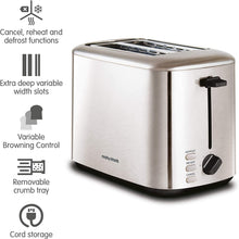 Morphy Richards 222067 Brushed Equip 2 Slice Stainless Steel Toaster, 800 W, Brushed