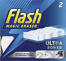 2 x Ultra Power Magic Eraser, Removes Impossible Stains Like Crayon on Walls, Tough Grease on Hobs or Grime on Wheel Hubs, 2X