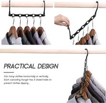 HOUSE DAY Space Saving Hangers, 10pcs Magic Hangers Space Savers, Magic Clothes Hangers Space Savers, Coat Hangers Space Saving, Wardrobe Space Saver Hangers, Space Saver Hangers For Clothes - Black