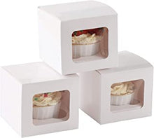 12 x Cupcake Boxes Individual White Single Fairy Cake with Clear Window Cardboard Packaging Box Baking Kids Muffins Cookies Weddings