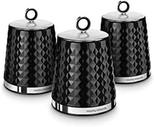 Morphy Richards 978053 Dimensions Set of 3 Round Kitchen Storage Canisters, Black