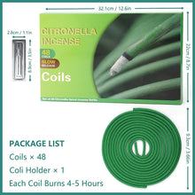 Citronella Coils, Citronella Incense Coils Made of Natural Ingredient & Citronella Oil, 48 Coils with Incense Holder, Fragrance Incense Set for Home, Outdoor, Garden, Camping