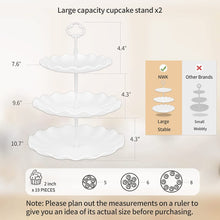 NWK 5 Piece Cake Stand Set with 2xLarge 3-Tier Cupcake Stands + 3X Appetizer Trays Perfect for Wedding Birthday Baby Shower Thanksgiving Christmas New Year Party (Round)