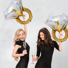 2Pcs Diamond Ring BalloonsDiamond Ring Balloons Engagement Decorations Anniversary Bridal Shower for Romantic Wedding Bridal Shower Anniversary Engagement Party Decoration