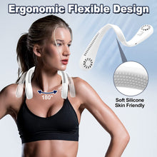 COZII Portable Neck Fan Bladeless, Hanging Neck Fan Rechargeable - 4 Speeds with Circulating Wind, Soft Neckband, 3600mAh Battery, Hands Free Personal Fan Wearable for Outdoor, Sports, Travel