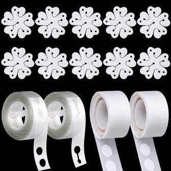 DONQL Balloon Garland Arch Kit,Balloon Garland Strips Tapes Set,2 Rolls 16 Feet Balloon Arch Tape 10Pcs Balloon Flower Clips 200 Glue Point Stickers,Balloon Accessories for Birthday Wedding Decoration