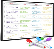 Meal Planner and Action Plan Whiteboard by SmartPanda - Large Magnetic Calendar Ideal For Study Planning, Exams, Chores or Dieting - Fridge White Board Task Plan - Weekly