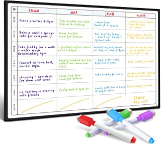 Meal Planner and Action Plan Whiteboard by SmartPanda - Large Magnetic Calendar Ideal For Study Planning, Exams, Chores or Dieting - Fridge White Board Task Plan - Weekly