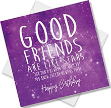 Punkcards - Best Friend Birthday Card - Good friends Are Like Stars' - Friend Birthday Card Female - Special Friend Birthday Card - Birthday Card Friend Female