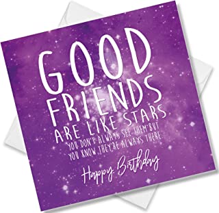 Punkcards - Best Friend Birthday Card - Good friends Are Like Stars' - Friend Birthday Card Female - Special Friend Birthday Card - Birthday Card Friend Female