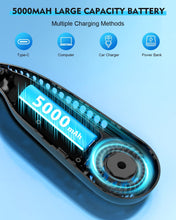 Portable Neck Fan, Upgraded Rechargeabl Bladeless Personal Neck Fan with 5000 mAh & 3 Speeds, Personal Headphone Design Hands Free Fan 360 Airflow for Sports Travel Outdoor Indoor (Black)