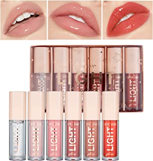 Petansy Long Lasting Waterproof Hydrating Glitter Liquid Lip Gloss Lipstick Glaze, Pigmented Lip Makeup Gift Sets for Girls and Women, A, 6 Count