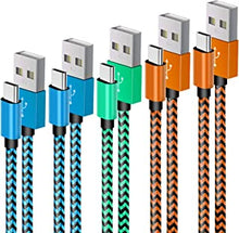 USB C Cable,AWINBOW (5 Pack/2M) USB Type C Fast Charging Cable - Nylon Braided USB C Sync Cable for Galaxy S10/S9/S8+/S8, MacBook, Sony XZ, HTC 10, OnePlus 5T, Huawei P9 etc.