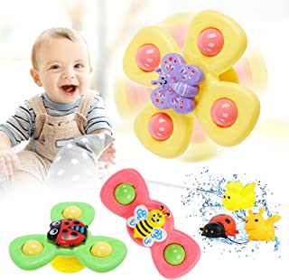 Ainiv Suction Cup Spinner Toys for 1-6, 3PCS Butterfly Bee Ladybird Cute Animals Baby Bath Toys, Rotating Suction Cups Toys, Baby Spinner Toys Gift, Sensory Toys for Toddler, Kids, Girls, Boys