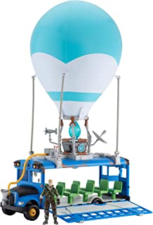 Fortnite FNT0380 Battle Deluxe-Features Inflatable Balloon with Lights & Sounds, Free-Rolling Wheels on Bus-Includes 4 Inch Recruit (Jonesy)