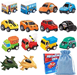 Zhishangcheng Toy Cars,14Pcs Pull Back And Go Construction Vehicles Set,Mini Play Vehicle Car Toys Gift For Kids Boys age 3+