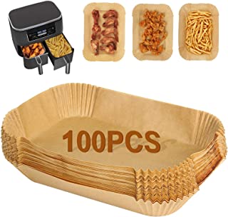 YQL 100PCS Air Fryer Liners for Ninja Dual, Disposable Air Fryer Paper Liners Air Fryer Sheets Air Fryer Accessories Compatible with Ninja [AF300UK], [AF400UK], Instant, Salter Dual Zone Air Fryer