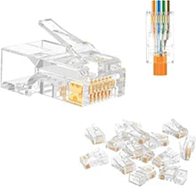 VCE RJ45 Connector Pass Through Cat5E/Cat5 50 Pack, Ethernet RJ45 Plug for Cat5 Cat5e UTP Solid & Stranded Network Cable