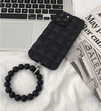 Yaepoip Frosted Pearl Bracelet Case for iPhone, Diamond Bracelet Phone Case, with pearl bracelets Phone Case (Black,12Pro Max)