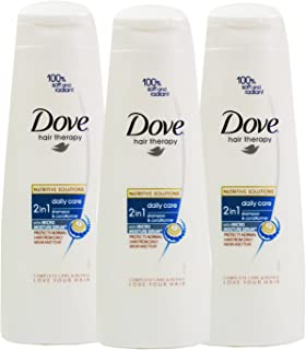 3X Dove Daily Care 2 in 1 Shampoo and Conditioner 250ml