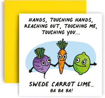 Huxters Funny Birthday Card  Swede Carrot Lime - Happy Birthday Card for her  gifts from women - Friend Birthday Card  Gift card  Funny Card for him men  Funny Card for Mum 14.8cm square