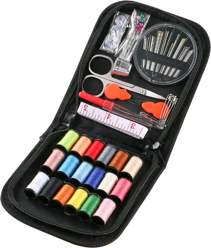 JUNING Sewing Kit with Case Portable Sewing Supplies for Home Traveler,  Adults, Beginner, Emergency, Kids Contains Thread, Scissors, Needles,  Measure