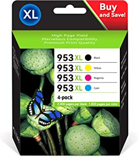High Yield 953XL Remanufactured MOOHO Ink Cartridges,Black/Cyan/Magenta/Yellow,Multipack Replacement for HP 953XL Compatible for HP Officejet Pro 7720 7740 8210 8218 8710 8718 8719 8720 8725 8730 8740