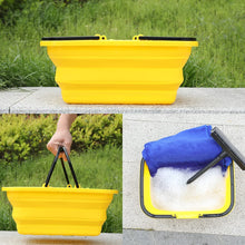 Collapsible Bucket Yellow 10L Car Wash Folding Bucket Idea for Washing Dishes, Camping, Hiking and Home