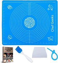 Chef Geeks 2in1 XL Non-Stick Silicone Baking Mat Sheet Dough Rolling +Pastry Brush +Dough Scraper Cutter +Wrapping Tie