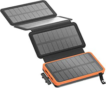 BRENCIL 26800mAh Solar Power Bank - Solar Charger with 4 Solar Panels 3A Fast Charging 3 Outputs Portable Phone Charger External Battery Pack for Phones Tablets Camping