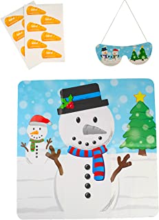 HENBRANDT Snowman Christmas Party Game Stick the Carrot on the Snowman for Boys and Girls Unisex Toys Xmas Party Favour Stocking Filler Christmas Eve Box Game