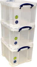 Really Useful Box 3x35 Litre Plastic Storage Box, Clear