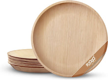 FOOGO Green 25 Disposable Palm Leaf Plates, 10"(25cm) Large Round, Eco Friendly, Biodegradable, compostable Plates, Like Wooden Plates, Paper Plates, for Hot Food, Wedding, Picnic Party Plates