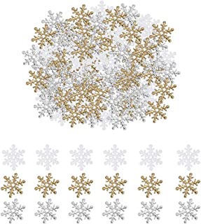 600PCS Christmas Confetti Glitter Snowflakes Table Confetti Silver Gold Snowflake Sequins for Christmas Holiday Party Decorations