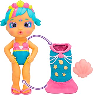 BLOOPIES Magic Tail Mermaids Lovely | Mermaid doll with removable tail and her sea friend; they squirt water and blow bubbles - Bath toy and Water games for kids + 18 Months