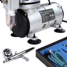 Timbertech Airbrush Kit with Air Compressor ABPST05 With Powerful Airflow and High Working Pressure for Hobbies Crafts Nail Art Temporary Tattoos Cake Decorating Cosmetics Auto-Motorcycle Graphics and so on