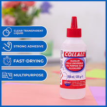 Collall All Purpose Glue - Perfect For Arts, Crafts & DIY - Transparent, Fast Drying & Strong Bond - Adults & Kids Use - For Paper, Card, Cork, Wood, Glass, Ceramics, Leather, Felt & More (250ml x 1)
