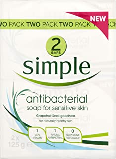 simple AntiBacterial Soap bar, 2 X 125 g