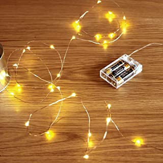 Fairy Lights Battery,FairyDecor 1 Pack 5m/16ft Battery Powered Copper Wire Starry Fairy Lights,Battery Operated Lights for Bedroom, Christmas,Parties,Wedding,Centerpiece,Decoration (Warm White)